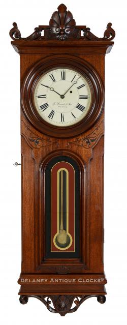 E. Howard & Co. Model No. 41 wall clock in black walnut. Boston, Massachusetts. 223049.