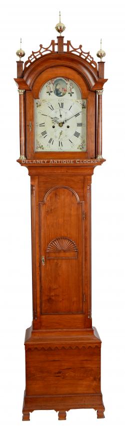 A fine Connecticut River Valley tall clock made near Walpole, New Hampshire. (Isaiah Eaton?) 223072.