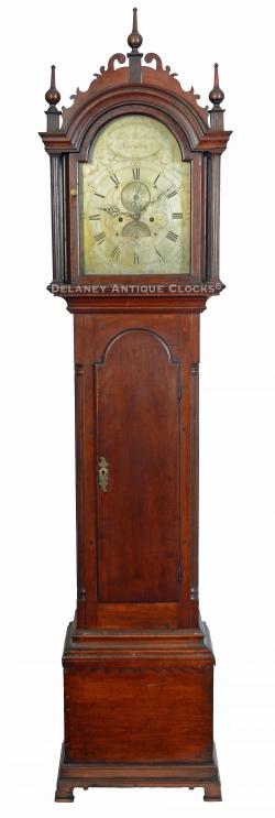 Thomas Harland of Norwich, Connecticut. A fine Chippendale cherry-cased tall clock of diminutive stature. DDD-14.