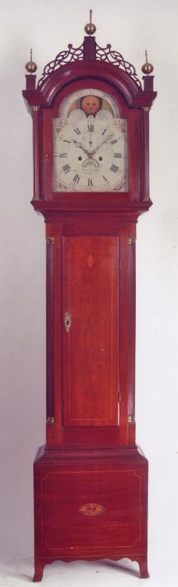 Benjamin Hanks of Litchfield, Connecticut. An inlaid cherry case tall clock. 212103.