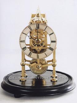 An English Skeleton Mantel or Shelf Clock. A smaller size. 8-day time only fusee movement. 212066.