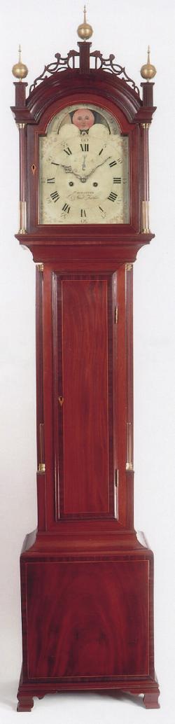 Ansel Turner of Roxbury, Massachusetts. A cross-banded tall clock case. 