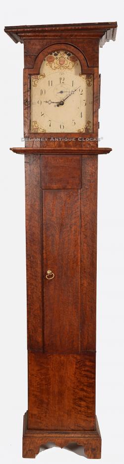 This primitive tall case clock with 30-hour wooden geared movement of Connecticut origin. Made circa 1810. AAA-38.