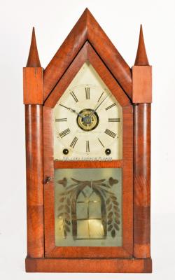 Brewster & Ingrahams of Bristol, Connecticut. US. 8-day time, strike and alarm steeple clock. 