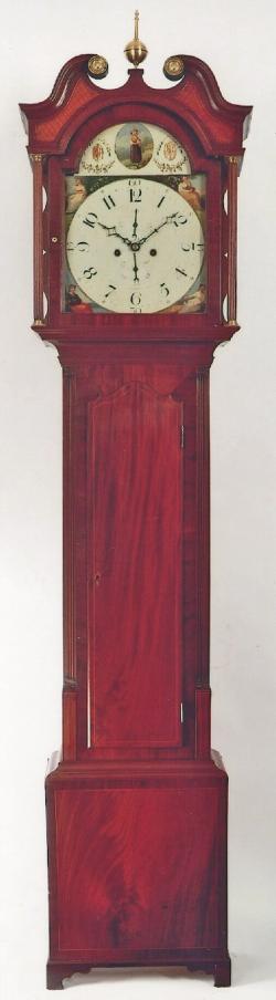 A Scottish inlaid mahogany tall clock narrow proportions. 212210.