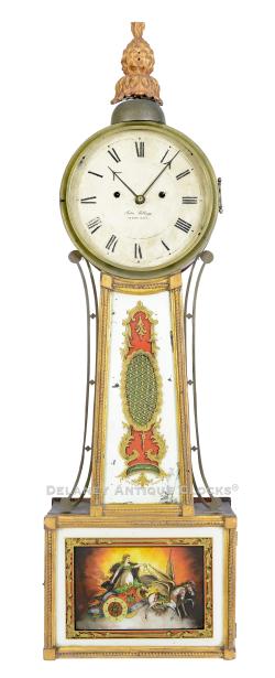 Jonathan Billings of Acton, Massachusetts. A full striking banjo clock. 224076.