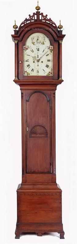 Connecticut River Valley cherry case tall clock. Walpole, New Hampshire. (Isaiah Eaton?) 217036.