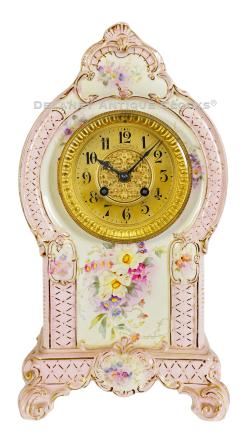 Royal Bonn cased China Clock retailed by Tilden-Thurber Co of Providence, Rhode Island. 223169.