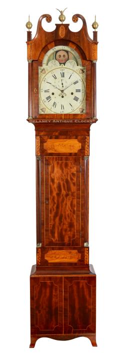 This clock, a Vermont masterpiece, is attributed to Lord & Goddard of Rutland, Vermont. It represents the best of what was produced in Vermont during the Federal era. 224089.