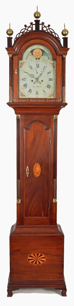 Simon Willard. An inlaid mahogany case tall clock made in Roxbury, Massachusetts, circa 1790, a significant piece of American history that connects us to the craftsmanship of the past. YY-1.