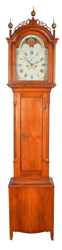 James C. Cole of Rochester, New Hampshire. A birch case tall clock. PP-162.