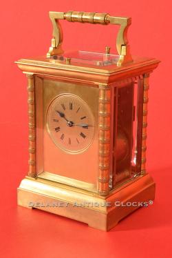 A French made carriage clock by Gay, Lamaille & Co. made in Paris. It is a five minute repeater and features the Patent Surety Roller. 218102.