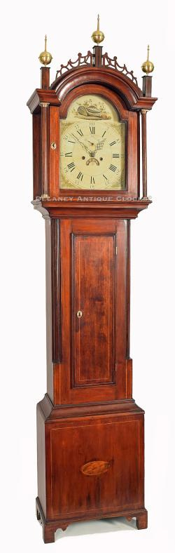 Timothy Chandler of Concord, New Hampshire. An inlaid cherry case tall clock. 218109.