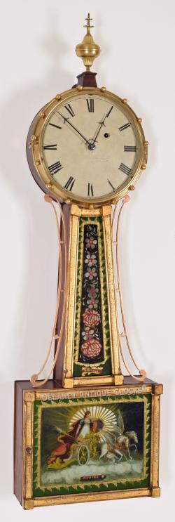 Daniel Munroe Jr. Boston, Massachusetts. A wall timepiece featuring gilt frames. Banjo clock. 219038.