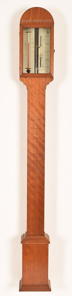 Charles Wilder of Peterborough, New Hampshire. An American made stick barometer in tiger mahogany. VV-47.